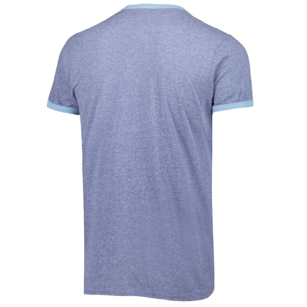 Seattle Kraken Fanatics Buzzer Beater Tri-Blend Ringer T-Shirt - Heathered Deep Sea Blue | US 4049820