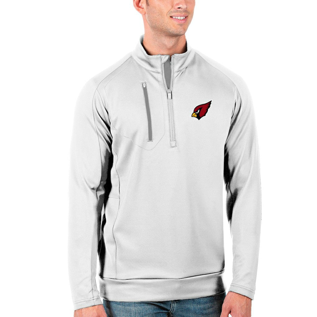 Arizona Cardinals Antigua Generation Quarter-Zip Pullover Jacket - White/Silver Pullover