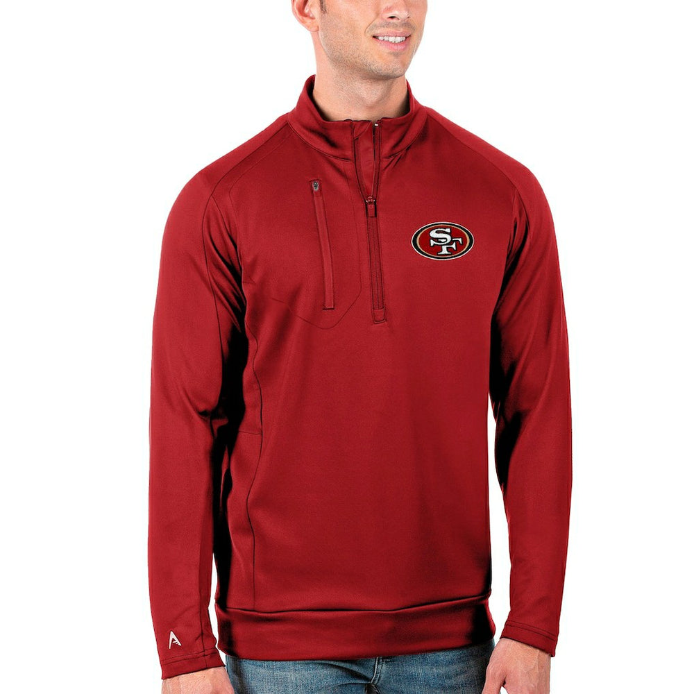 San Francisco 49ers Antigua Generation Quarter-Zip Pullover Jacket - Scarlet Pullover