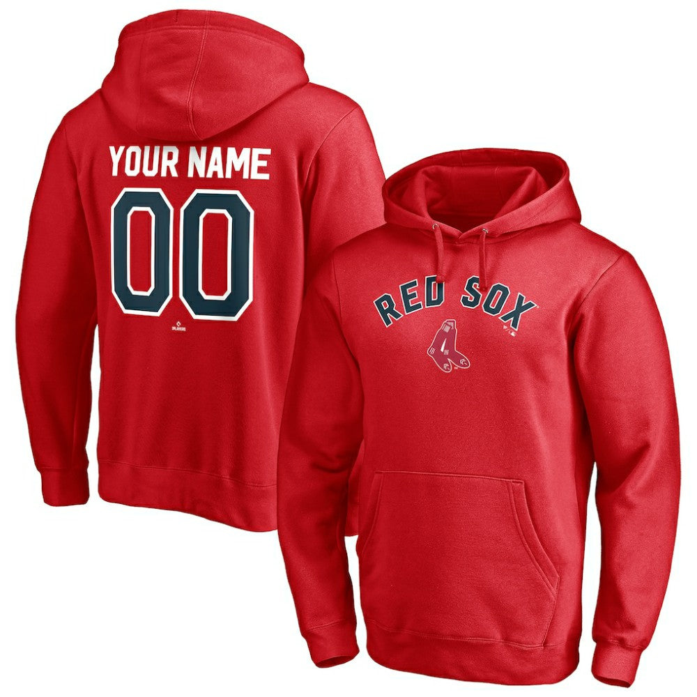 Boston Red Sox Cooperstown Winning Streak Personalized Name & Number Pullover Hoodie - Red Hoodies