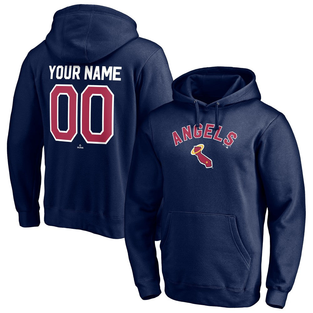 Los Angeles Angels Cooperstown Winning Streak Personalized Name & Number Pullover Hoodie - Navy Hoodies