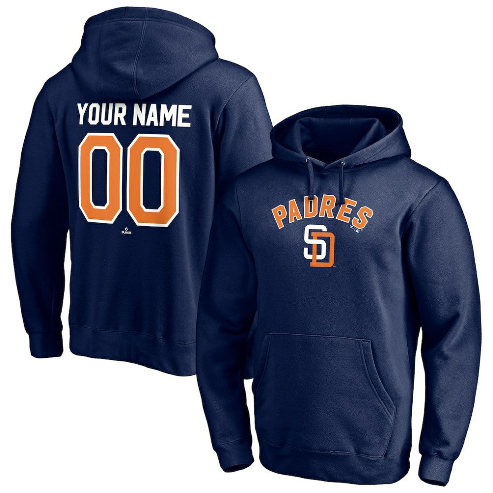 San Diego Padres Cooperstown Winning Streak Personalized Name & Number Pullover Hoodie - Navy Hoodies