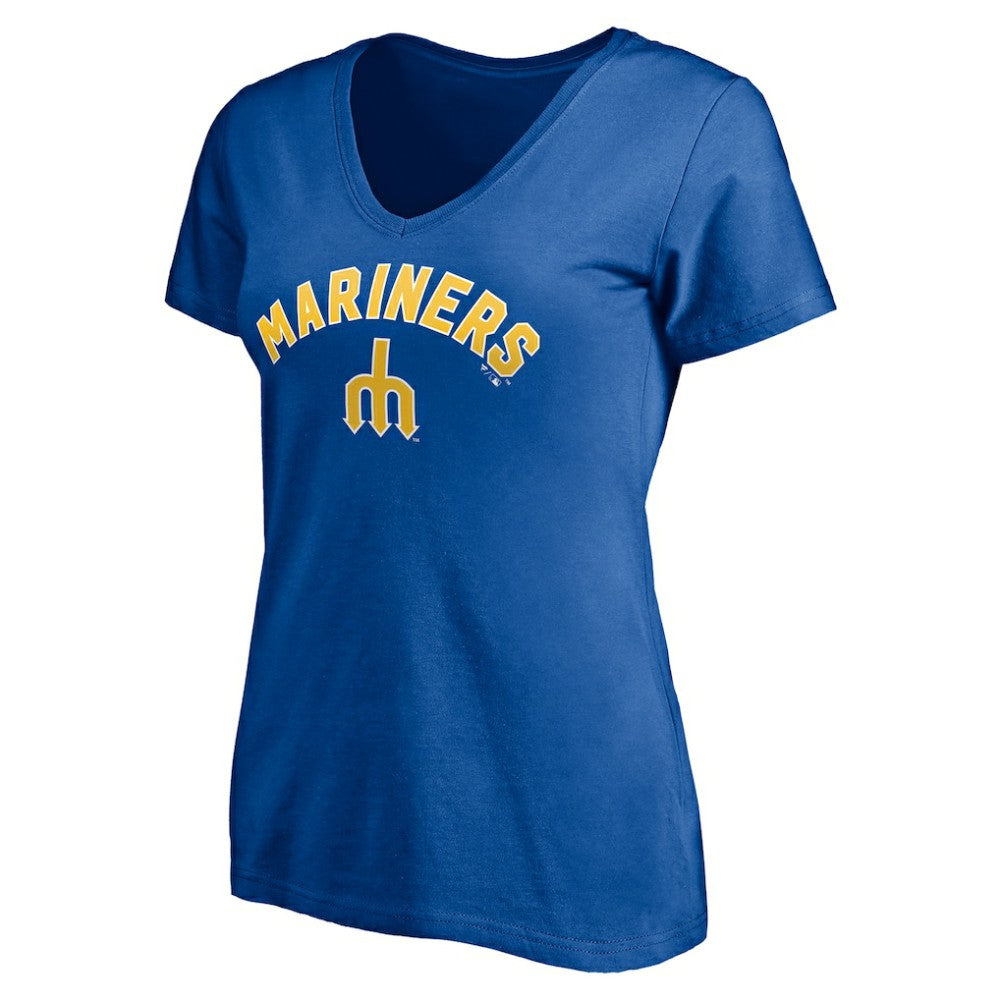 Seattle Mariners Women's Cooperstown Winning Streak Personalized Name & Number V-Neck T-Shirt - Royal T-shirts