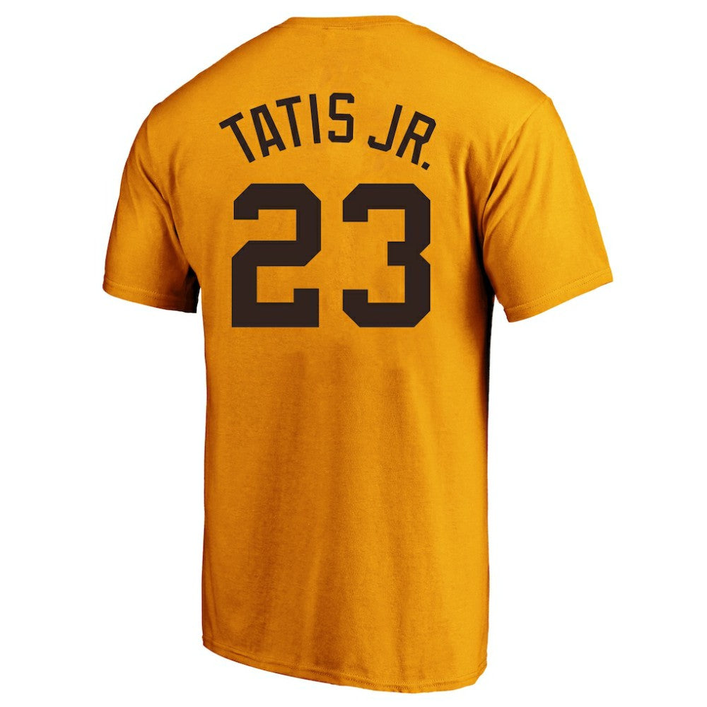 Fernando Tatis Jr. San Diego Padres Fanatics Big & Tall Name & Number T-Shirt - Gold T-shirts