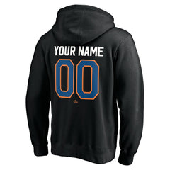 New York Mets Cooperstown Winning Streak Alternate Personalized Name & Number Pullover Hoodie - Black Hoodies