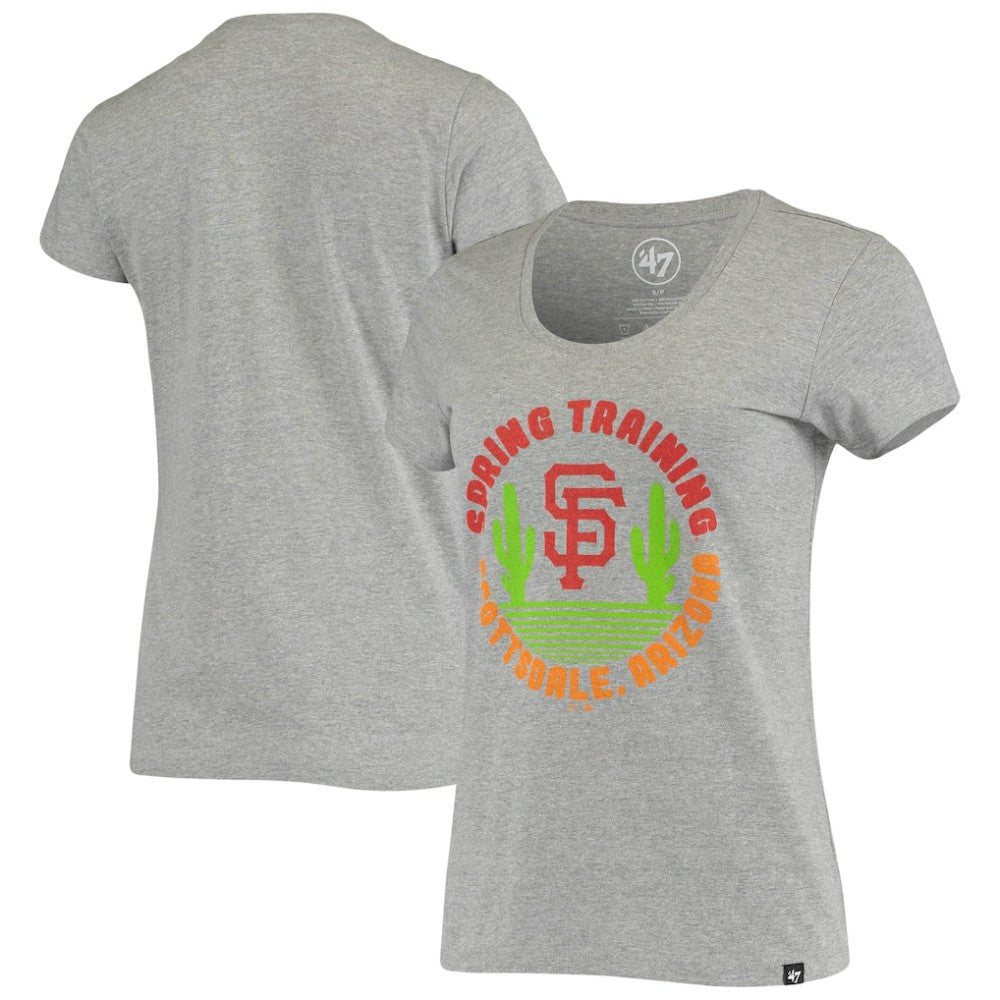 San Francisco Giants '47 Women's Spring Training Cactus Circle Scoop Neck T-Shirt - Heathered Gray T-shirts