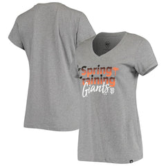San Francisco Giants '47 Women's Spring Training Fade V-Neck T-Shirt - Heathered Gray T-shirts