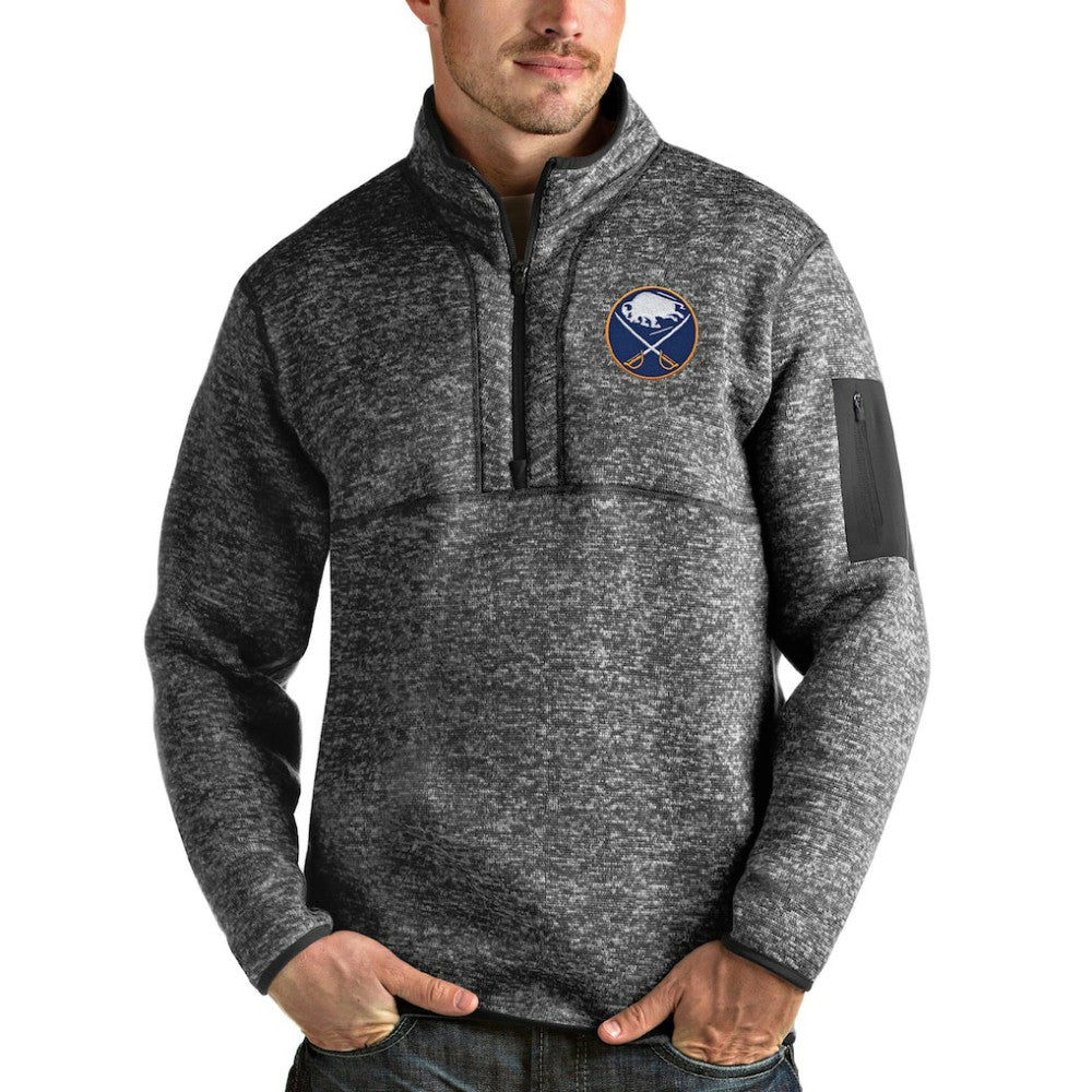Buffalo Sabres Antigua Fortune Half-Zip Pullover Jacket - Heather Gray | US 4080577