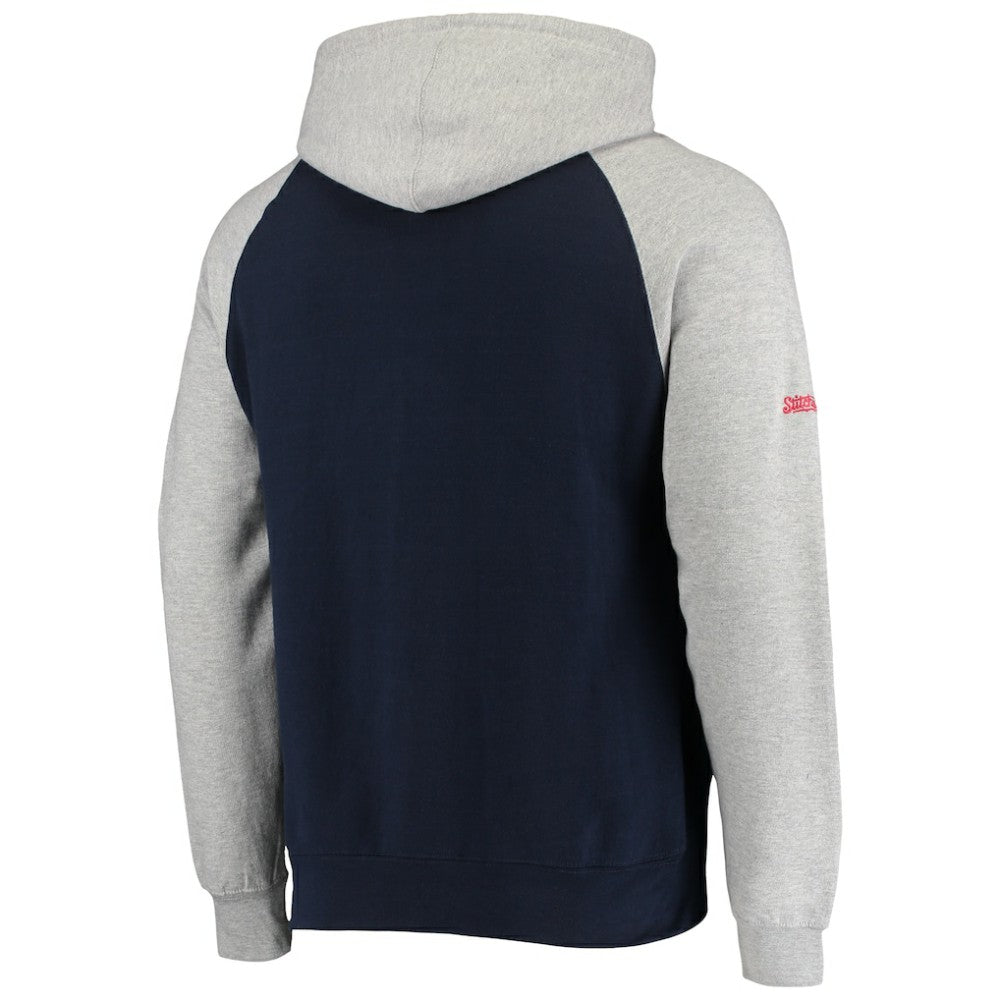 New York Yankees Stitches Raglan Pullover Hoodie - Heathered Gray/Navy Hoodies