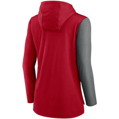 Tampa Bay Buccaneers Women's Chevron Hoodie Performance Long Sleeve T-Shirt - Red/Heathered Charcoal Hoodies