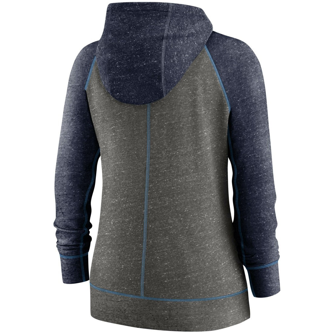 Tennessee Titans Women's Gym Vintage Raglan Full-Zip Hoodie - Heathered Charcoal/Navy Hoodies