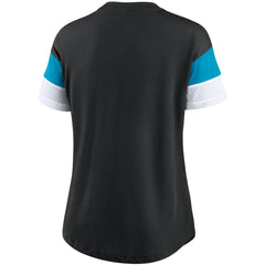 Carolina Panthers Women's Team Logo Fashion Performance Tri-Blend V-Neck T-Shirt - Black T-shirts