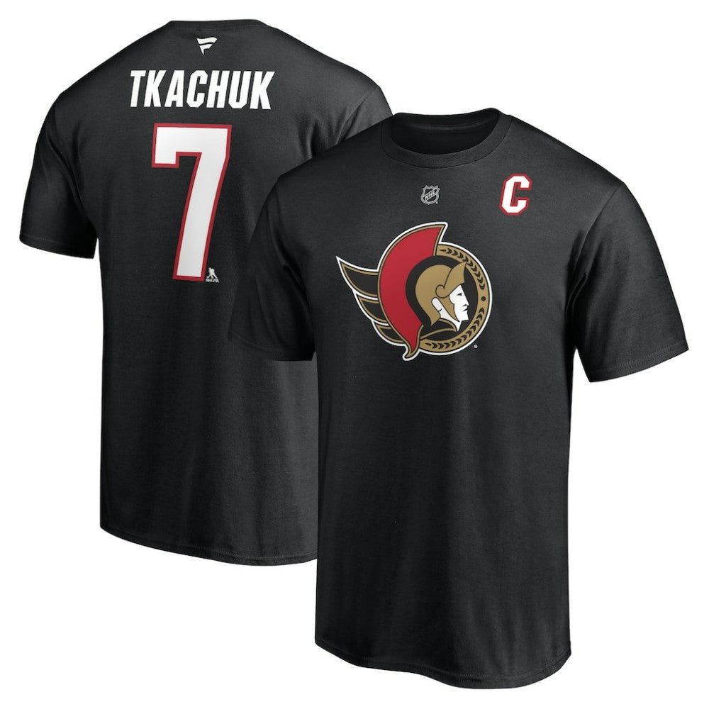 Brady Tkachuk Ottawa Senators Fanatics Authentic Stack Name & Number T-Shirt - Black | US 4100068