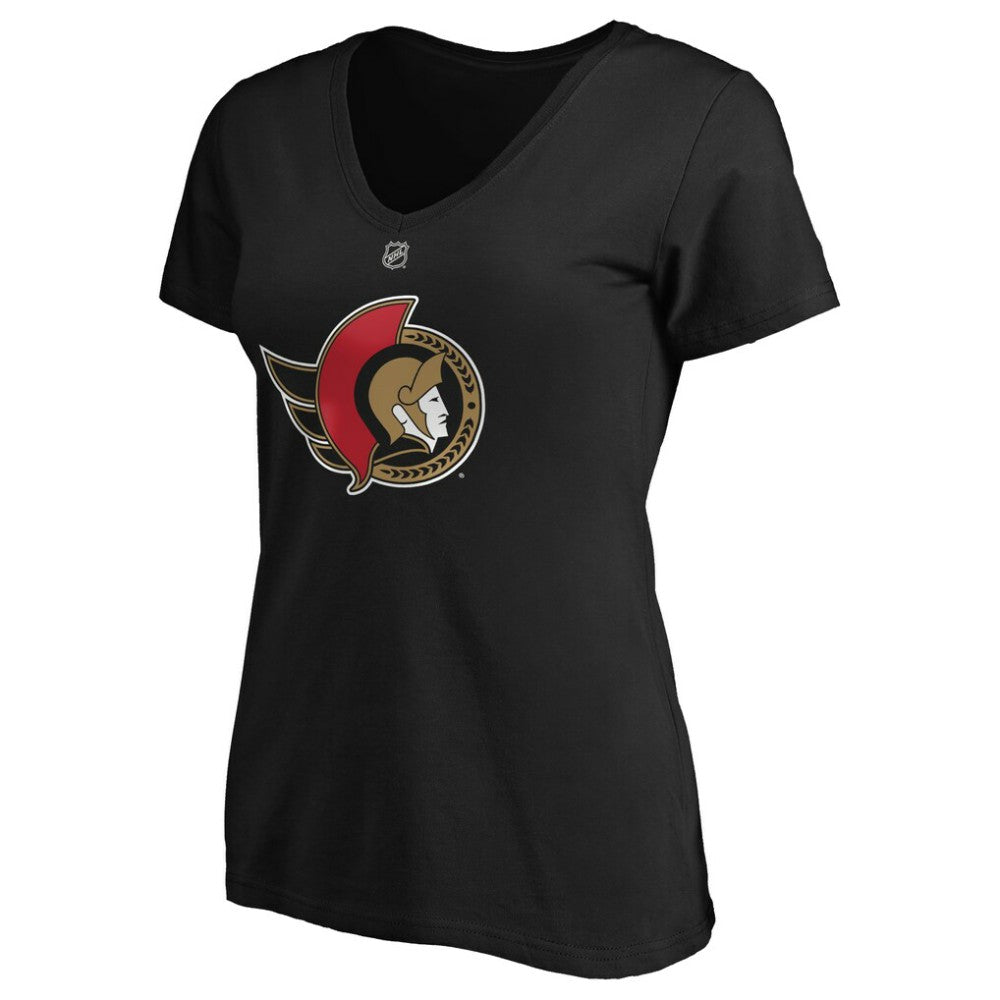 Brady Tkachuk Ottawa Senators Fanatics Women's Authentic Stack Name & Number V-Neck T-Shirt - Black | US 4100541
