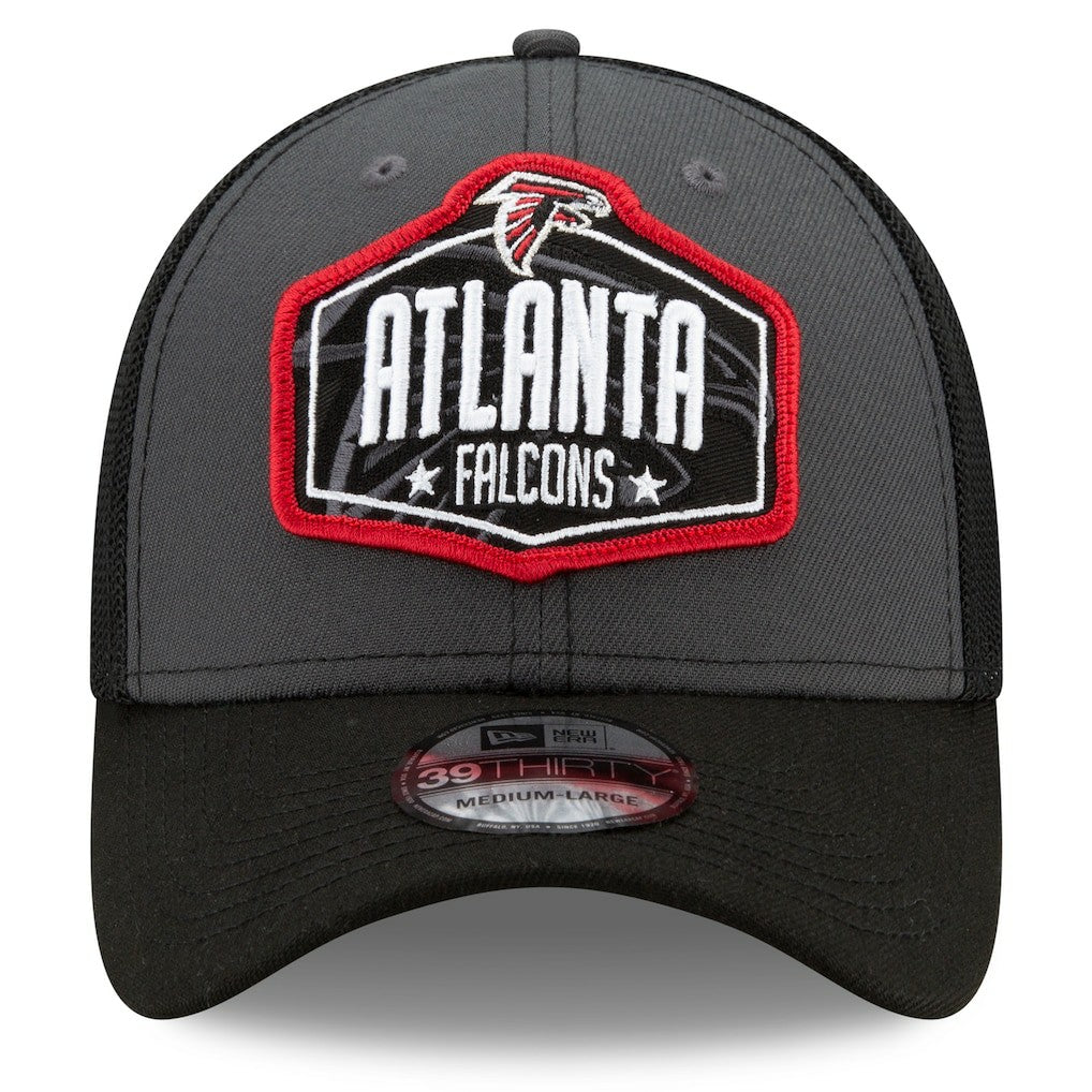 Atlanta Falcons New Era 2021 NFL Draft Trucker 39THIRTY Flex Hat - Graphite/Black Hats