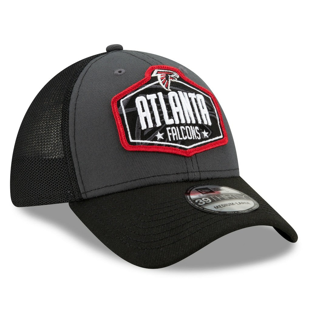 Atlanta Falcons New Era 2021 NFL Draft Trucker 39THIRTY Flex Hat - Graphite/Black Hats