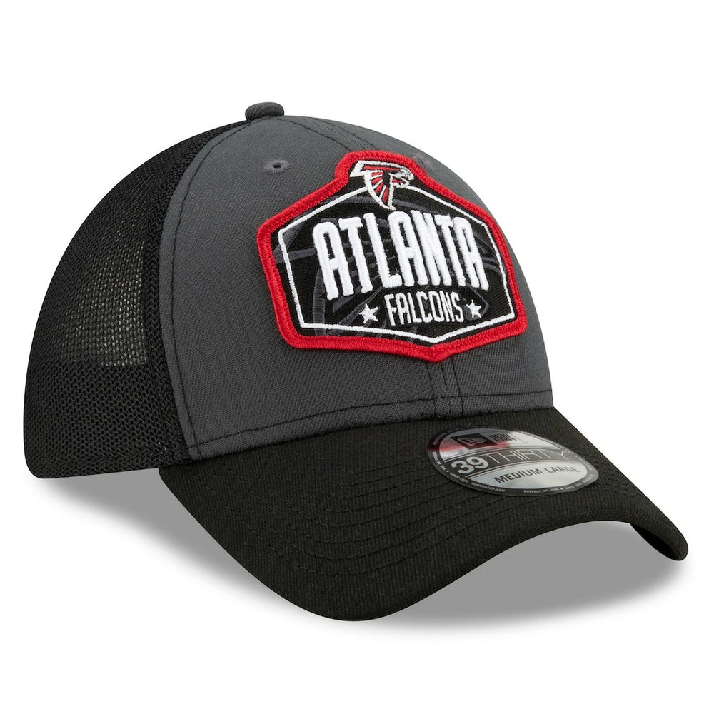 Atlanta Falcons New Era 2021 NFL Draft Trucker 39THIRTY Flex Hat - Graphite/Black Hats