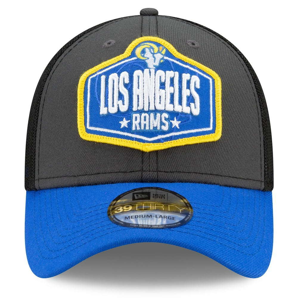 Los Angeles Rams New Era 2021 NFL Draft Trucker 39THIRTY Flex Hat - Graphite/Royal Hats