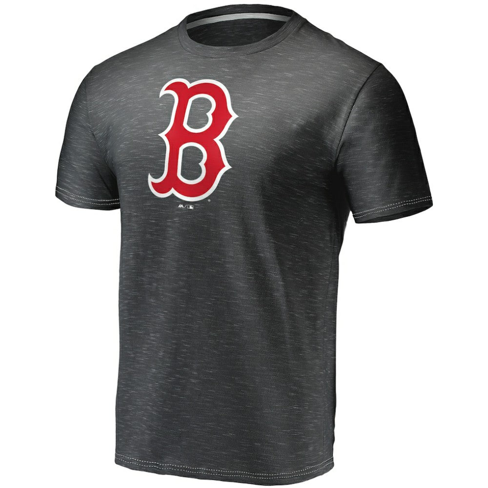 Boston Red Sox Fanatics Official Logo Space Dye T-Shirt - Charcoal T-shirts