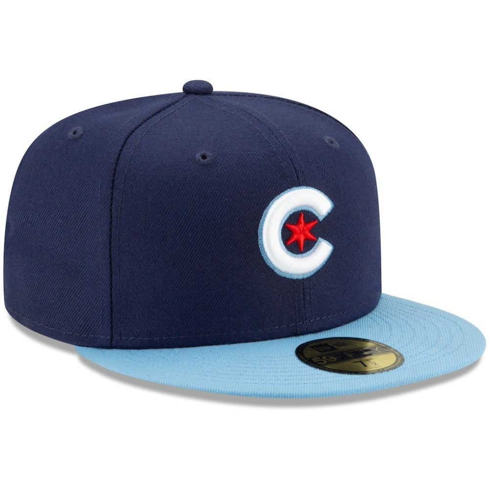 Chicago Cubs New Era 2021 City Connect 59FIFTY Fitted Hat - Navy/Light Blue Hats
