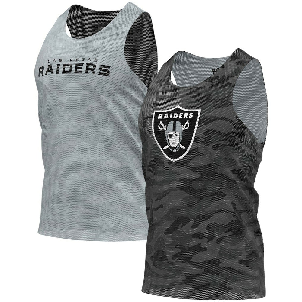 Las Vegas Raiders FOCO Reversible Mesh Tank Top - Black/Gray Tops