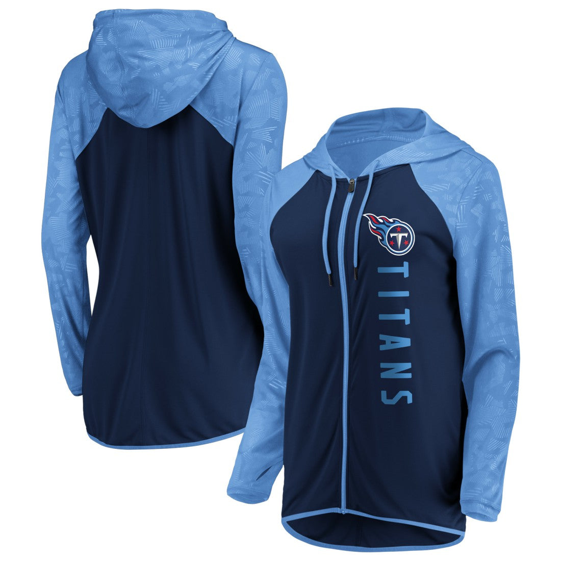 Tennessee Titans Women's Forever Fan Full-Zip Hoodie - Navy/Light Blue Hoodies