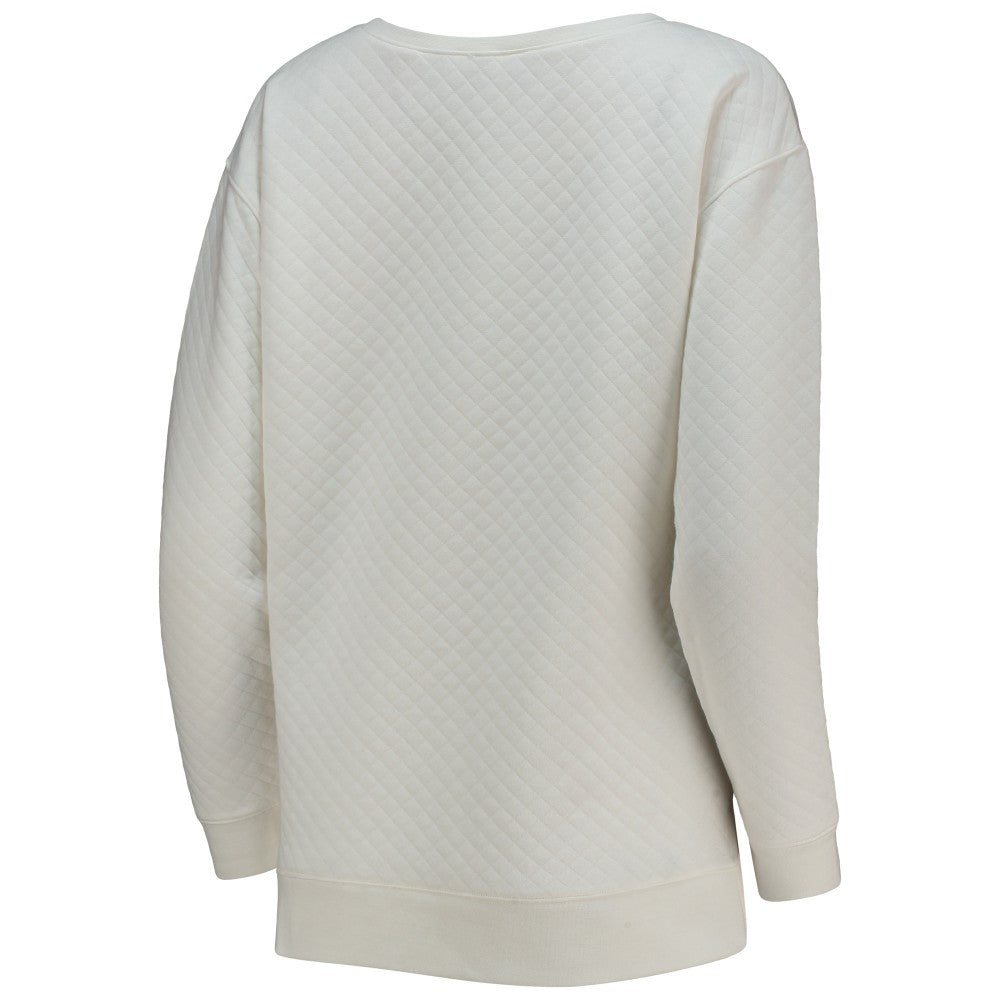 Miami Marlins Concepts Sport Women's Quilted Pullover Sweatshirt - White/Cream Pullover