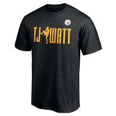 T.J. Watt Pittsburgh Steelers Checkdown T-Shirt - Black T-shirts