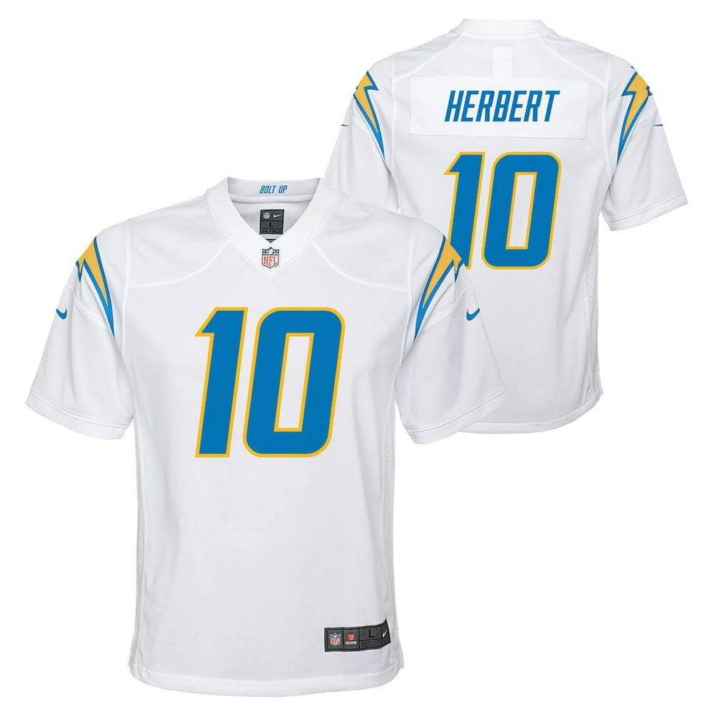 Justin Herbert Los Angeles Chargers Youth Game Jersey - White Jerseys