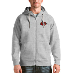 San Francisco 49ers Antigua Victory Full-Zip Hoodie - Heather Gray Hoodies