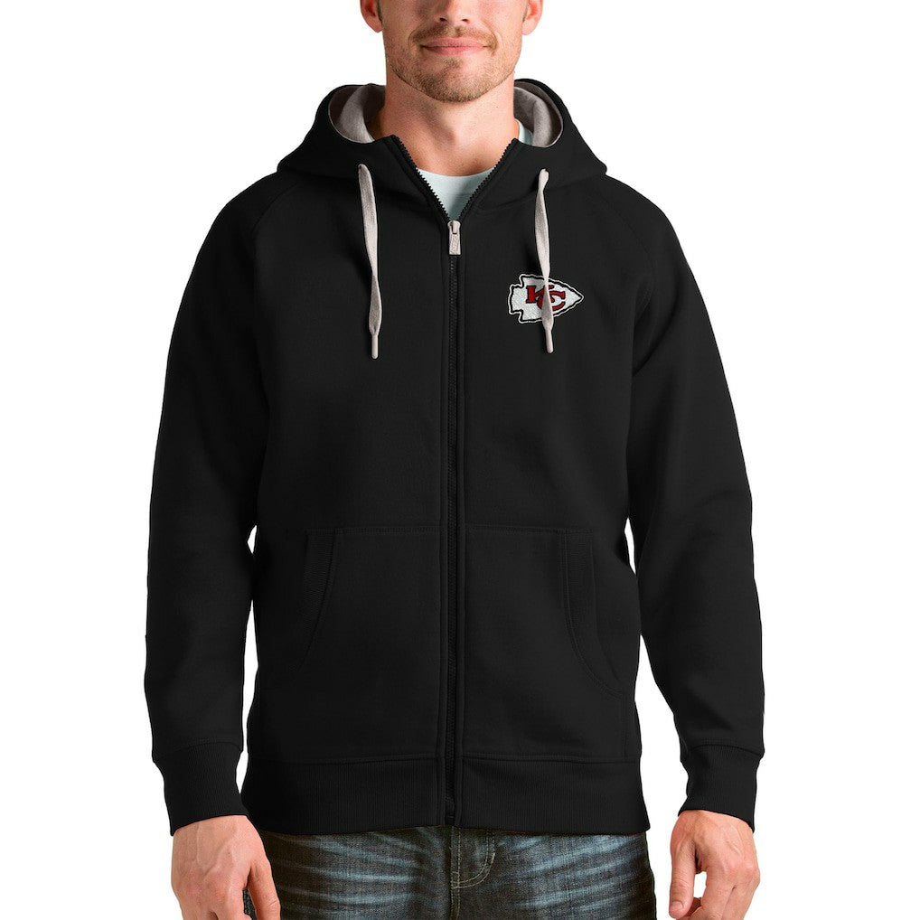 Kansas City Chiefs Antigua Victory Full-Zip Hoodie - Black Hoodies