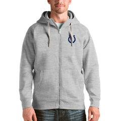 Indianapolis Colts Antigua Victory Full-Zip Hoodie - Heather Gray Hoodies