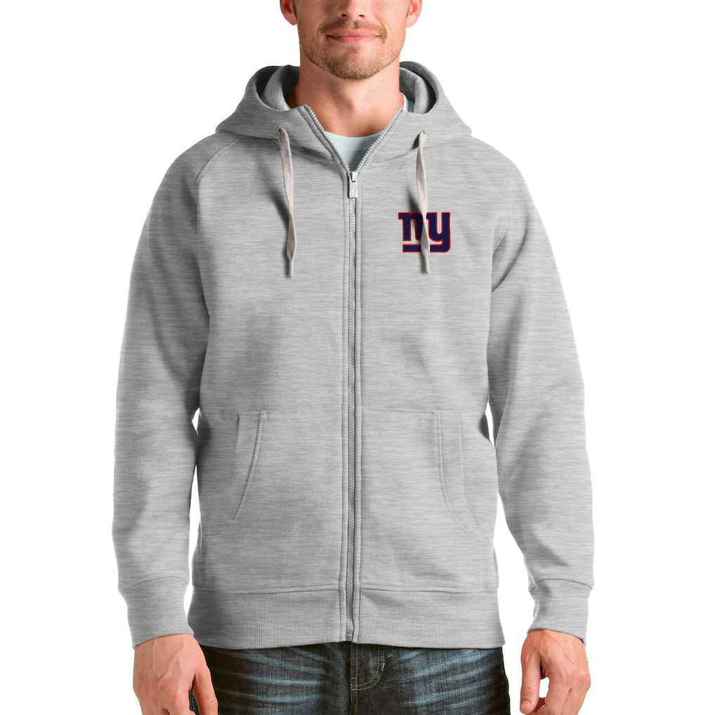 New York Giants Antigua Victory Full-Zip Hoodie - Heather Gray Hoodies