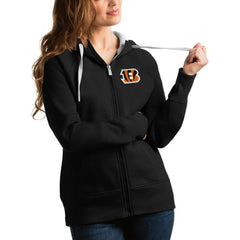 Cincinnati Bengals Antigua Women's Victory Full-Zip Hoodie - Black Hoodies