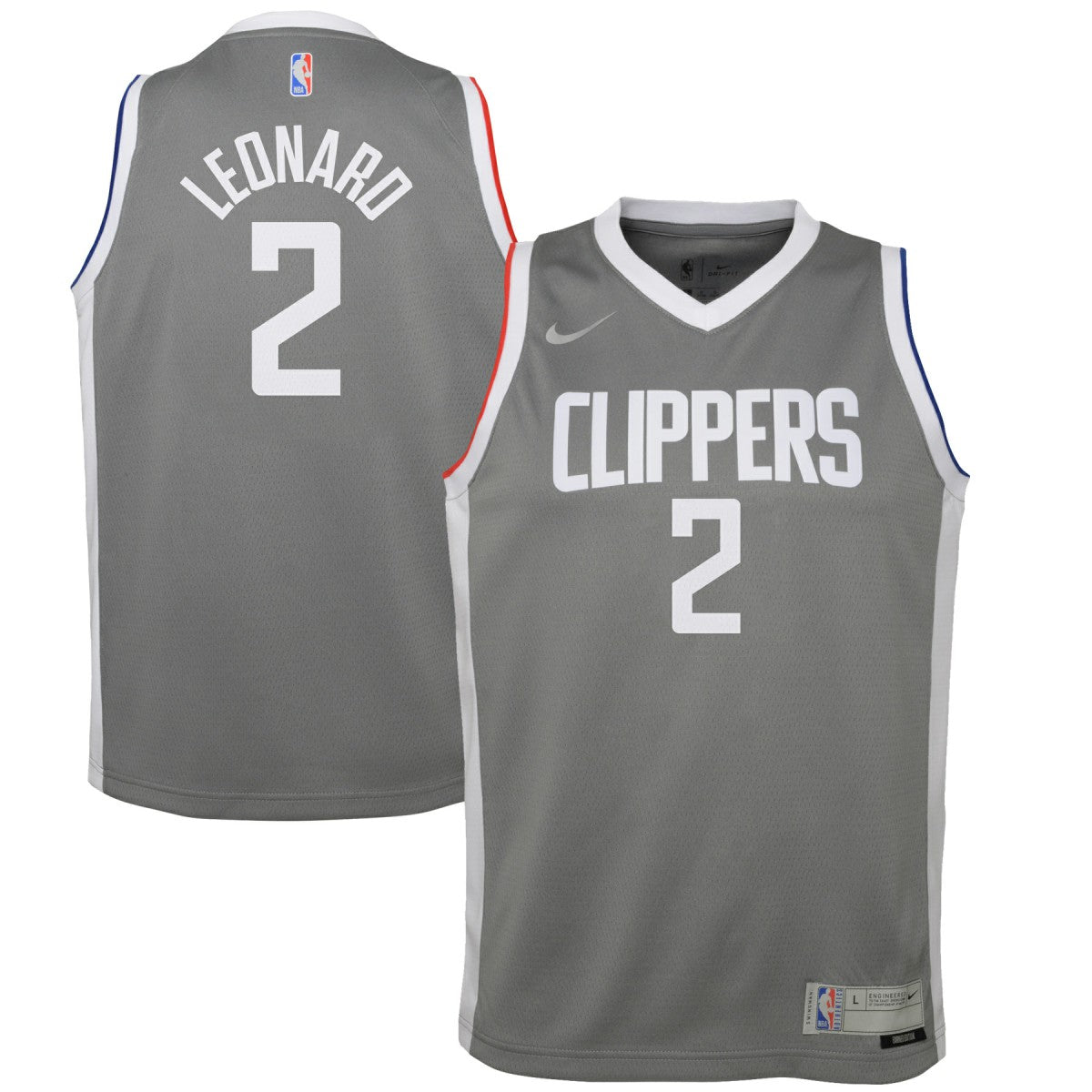 Kawhi Leonard LA Clippers Youth 2020/21 Swingman Player Jersey Gray Earned Edition - Nike outlet