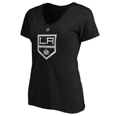 Quinton Byfield Los Angeles Kings Fanatics Women's Authentic Stack Name & Number V-Neck T-Shirt - Black | US 4118415