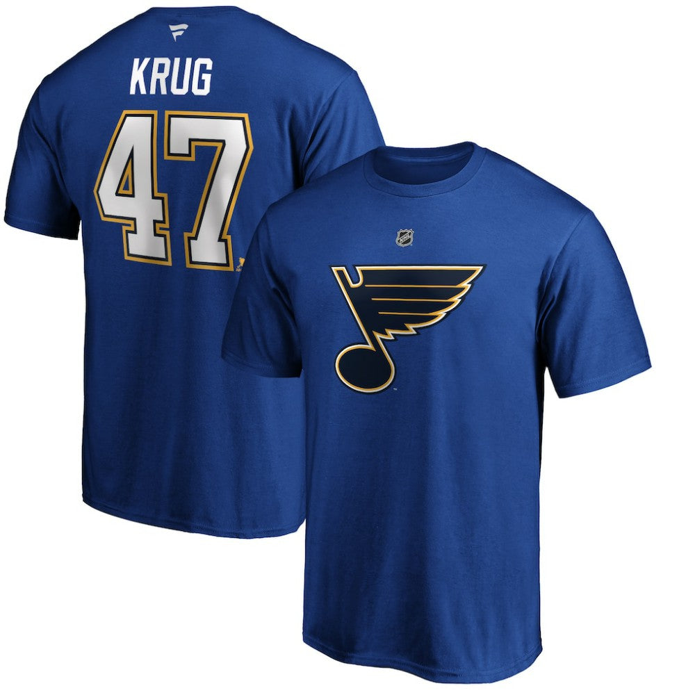 Torey Krug St. Louis Blues Fanatics Authentic Stack Name & Number T-Shirt - Blue | US 4119200