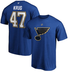 Torey Krug St. Louis Blues Fanatics Authentic Stack Name & Number T-Shirt - Blue | US 4119200