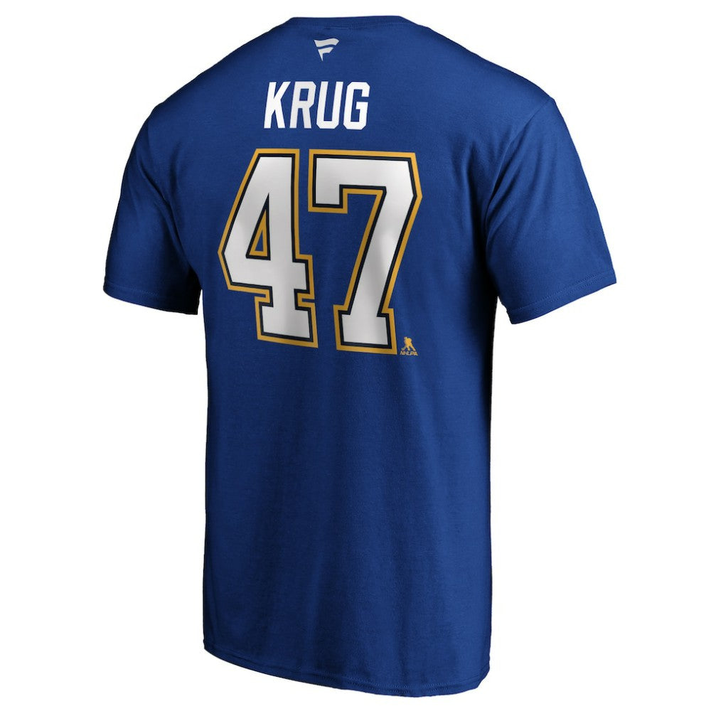 Torey Krug St. Louis Blues Fanatics Authentic Stack Name & Number T-Shirt - Blue | US 4119200
