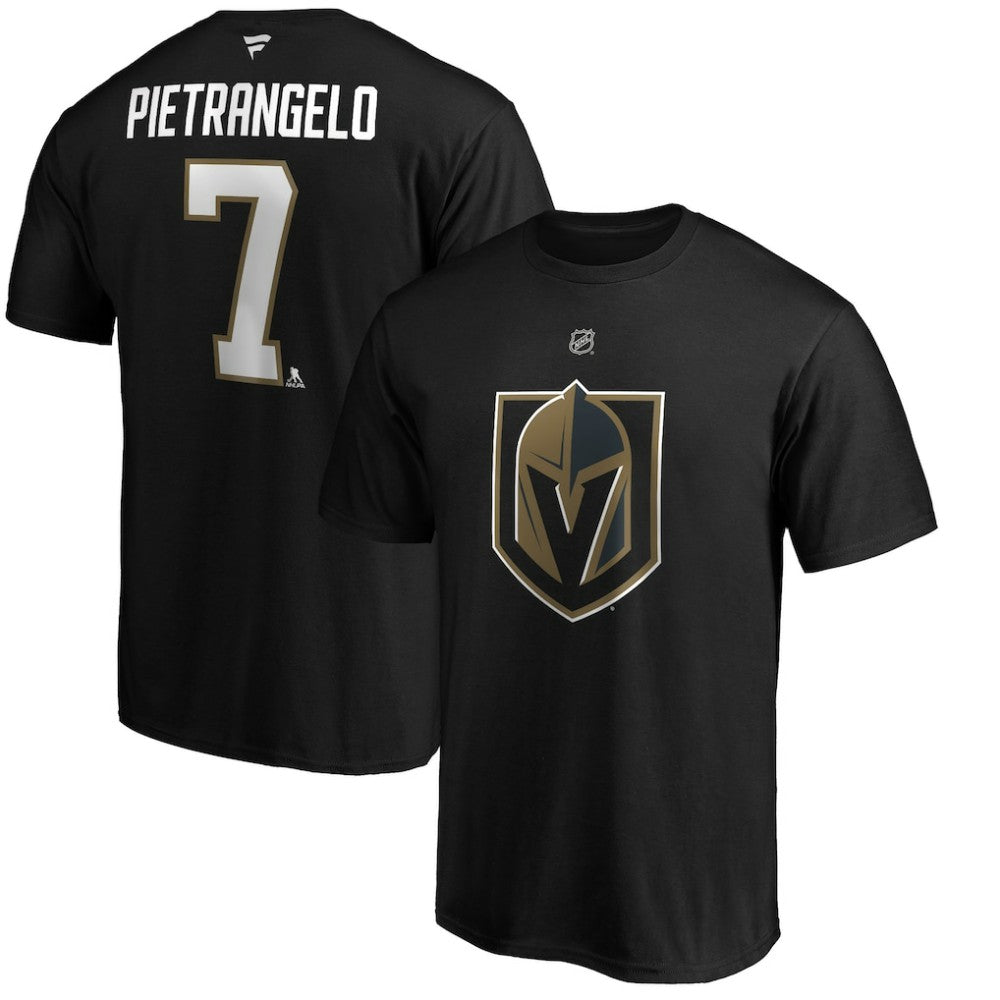 Alex Pietrangelo Vegas Golden Knights Fanatics Authentic Stack Name & Number T-Shirt - Black | US 4119284