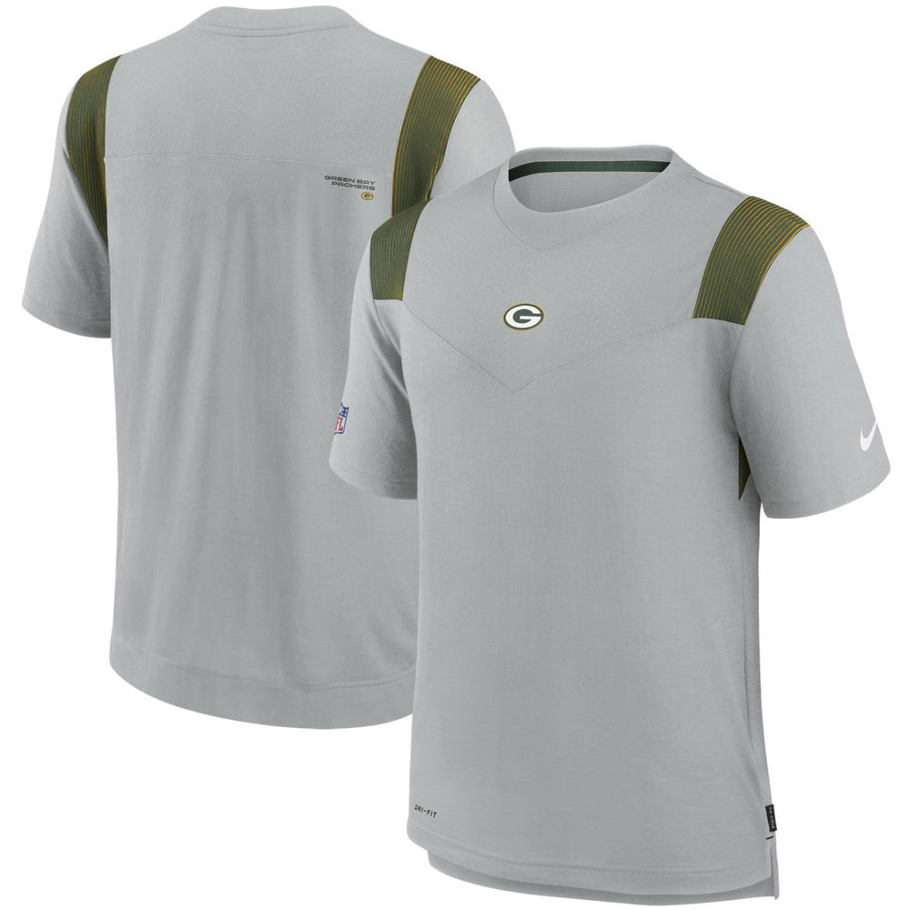 Green Bay Packers Sideline Player UV Performance T-Shirt - Gray T-shirts