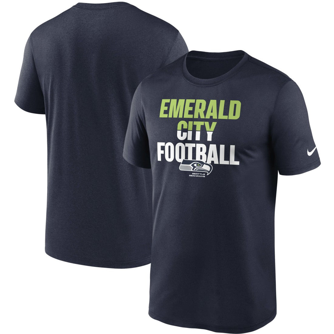 Seattle Seahawks Legend Local Phrase Performance T-Shirt - College Navy T-shirts