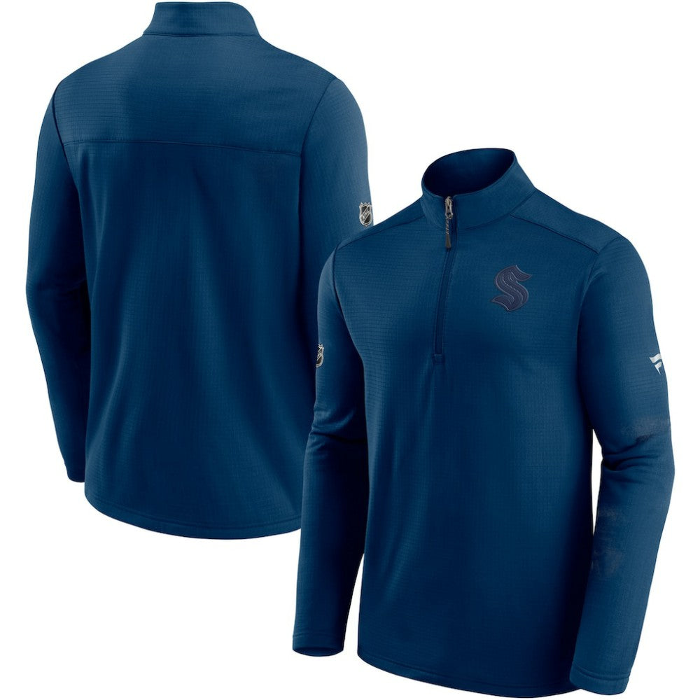 Seattle Kraken Fanatics Authentic Pro Travel and Training Quarter-Zip Jacket - Deep Sea Blue | US 4123426