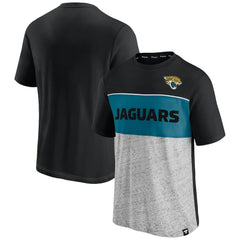 Jacksonville Jaguars Colorblock T-Shirt - Black/Heathered Gray T-shirts