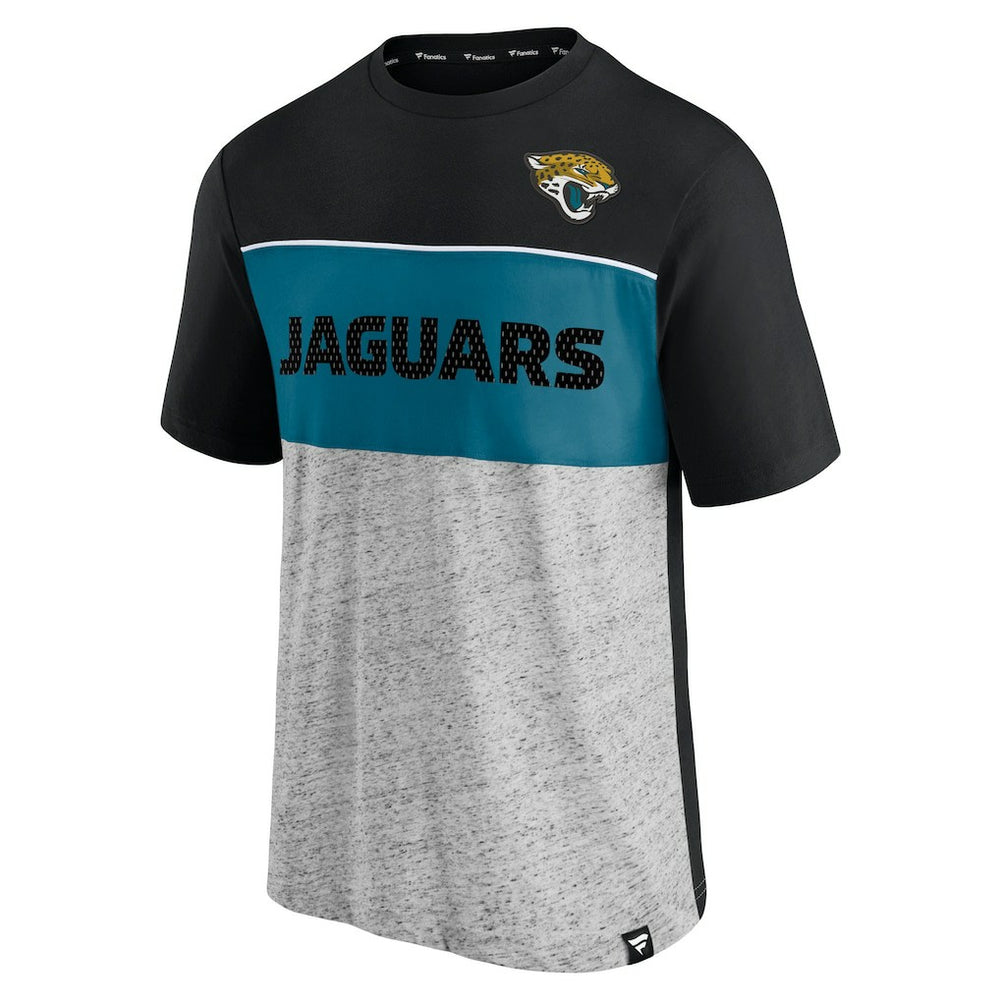 Jacksonville Jaguars Colorblock T-Shirt - Black/Heathered Gray T-shirts