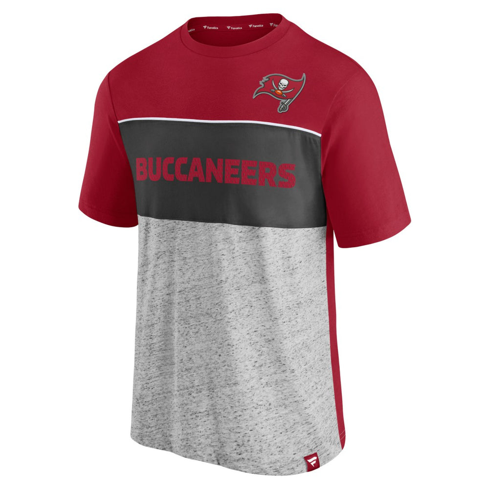 Tampa Bay Buccaneers Colorblock T-Shirt - Red/Heathered Gray T-shirts