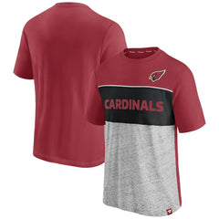 Arizona Cardinals Colorblock T-Shirt - Cardinal/Heathered Gray T-shirts