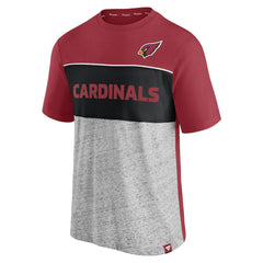 Arizona Cardinals Colorblock T-Shirt - Cardinal/Heathered Gray T-shirts