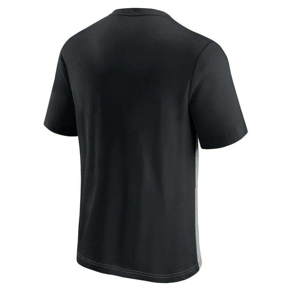Atlanta Falcons Throwback Colorblock T-Shirt - Black/Heathered Gray T-shirts