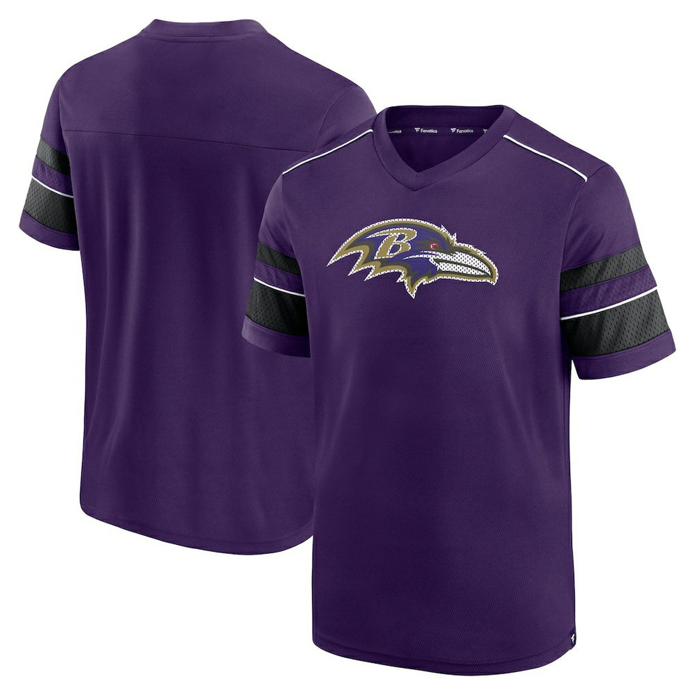 Baltimore Ravens Textured Hashmark V-Neck T-Shirt - Purple T-shirts